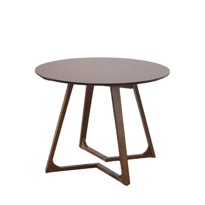 Rustic Round Wood Brown Small Dining Table