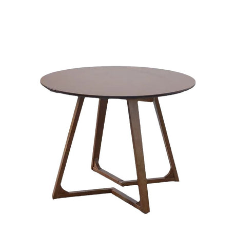 Rustic Round Wood Brown Small Dining Table Image - 17