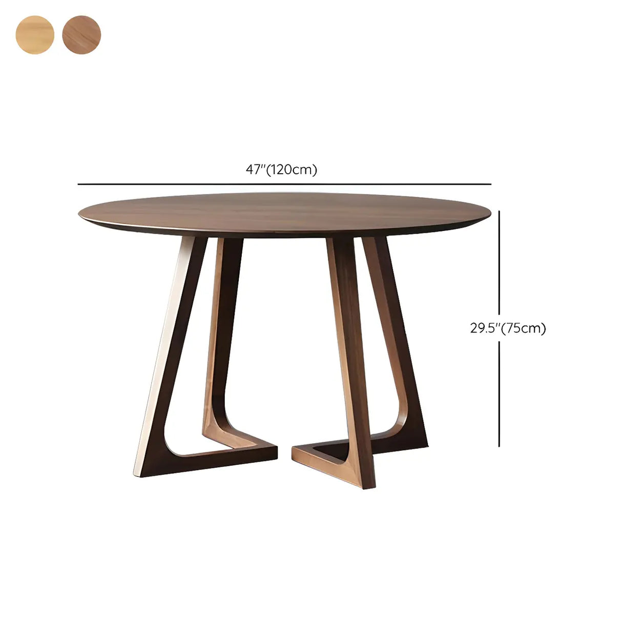 Rustic Round Wood Brown Small Dining Table Image - 17