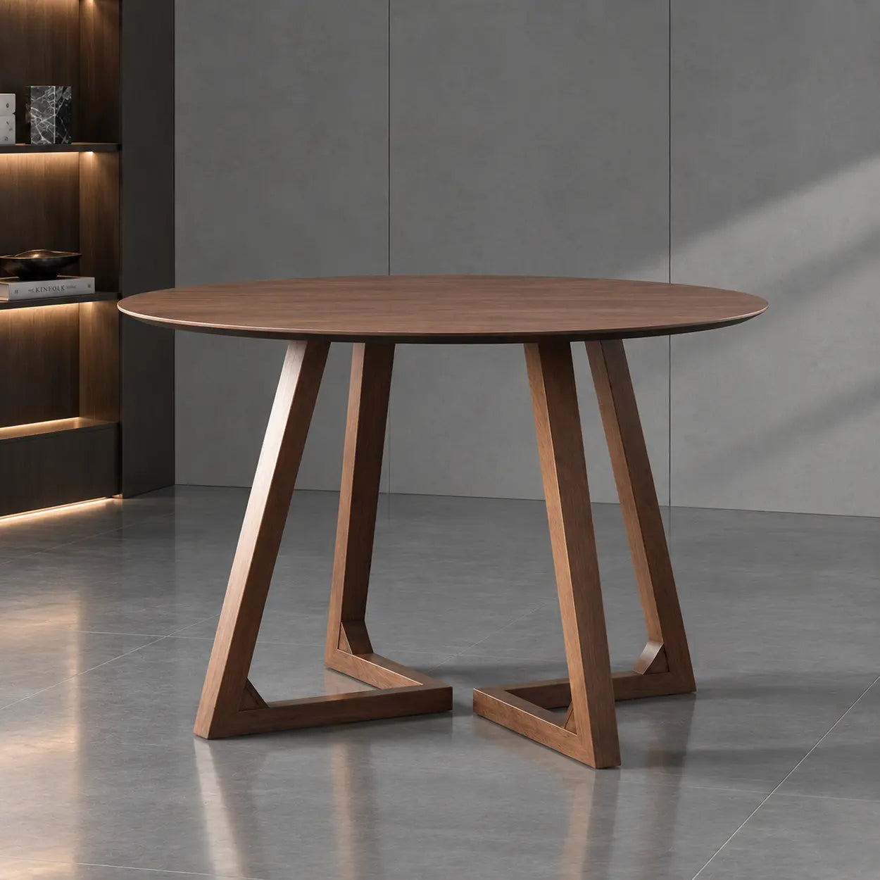 Rustic Round Wood Brown Small Dining Table