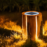 Rustic Simple Wood Solar Path Outdoor Decor Table Lamp Image - 4