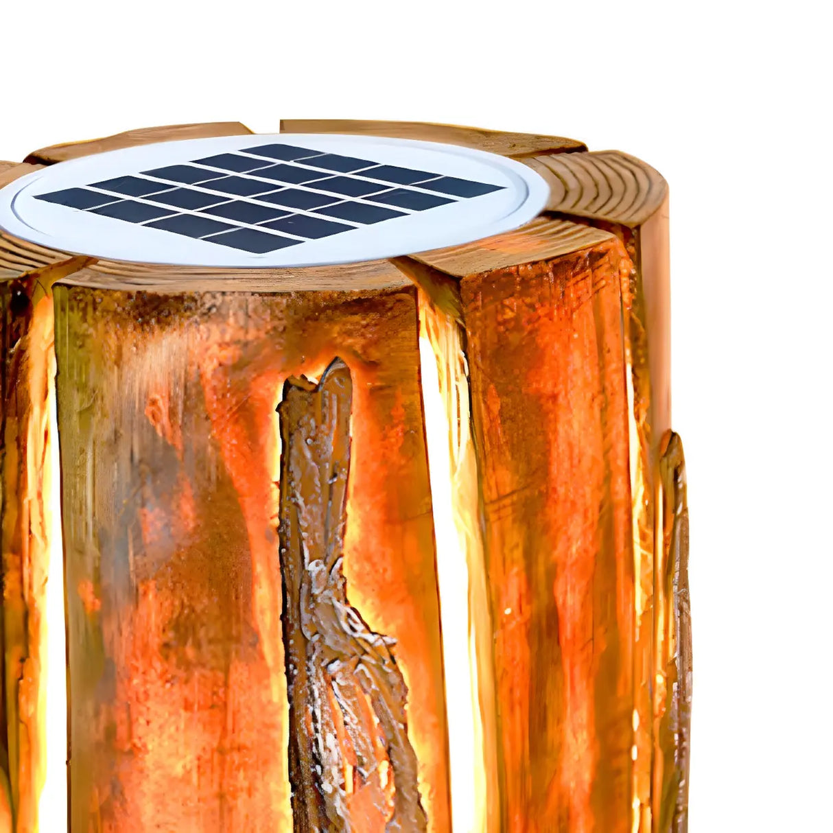 Rustic Simple Wood Solar Path Outdoor Decor Table Lamp Image - 5