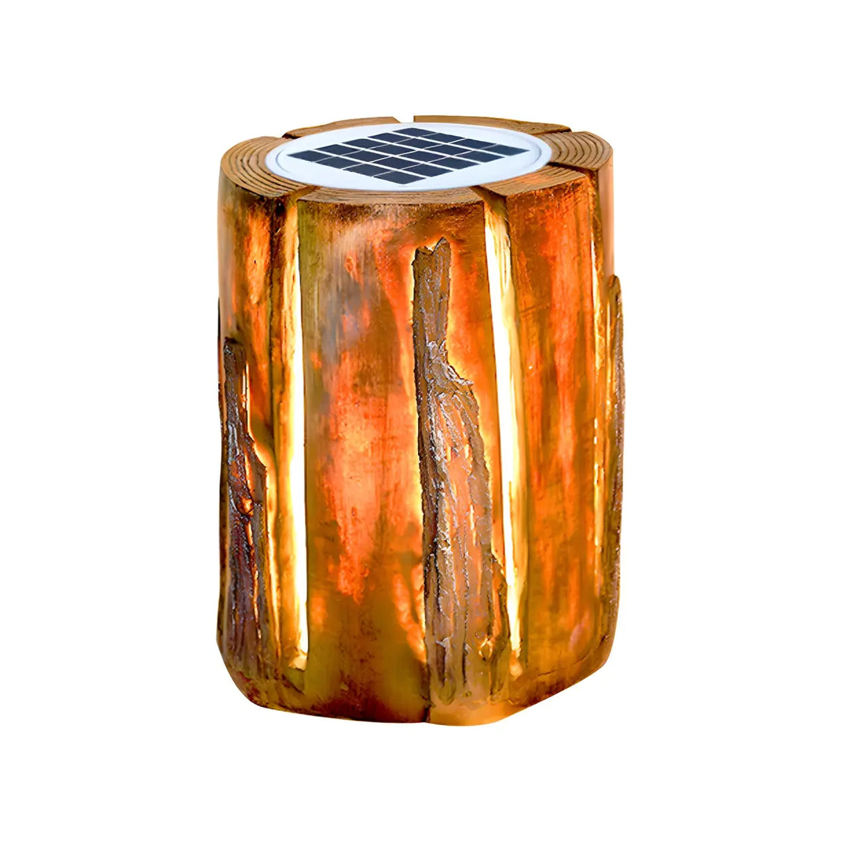 Rustic Simple Wood Solar Path Outdoor Decor Table Lamp Image - 6