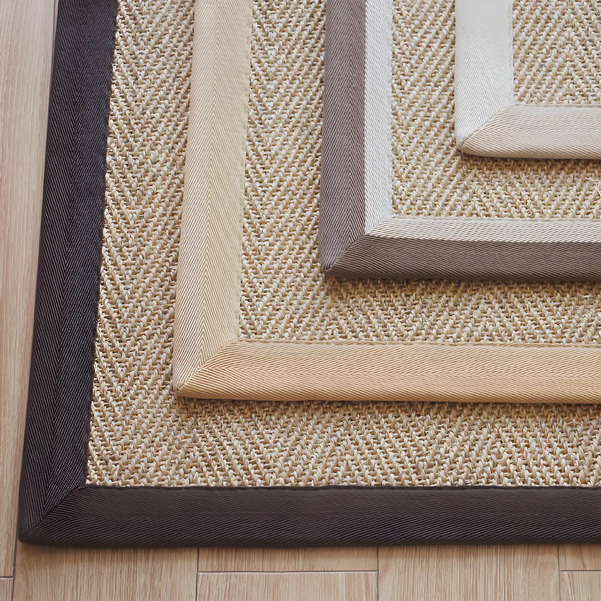 Rustic Sisal Woven Striped Multi-Color Indoor Rug Image - 1