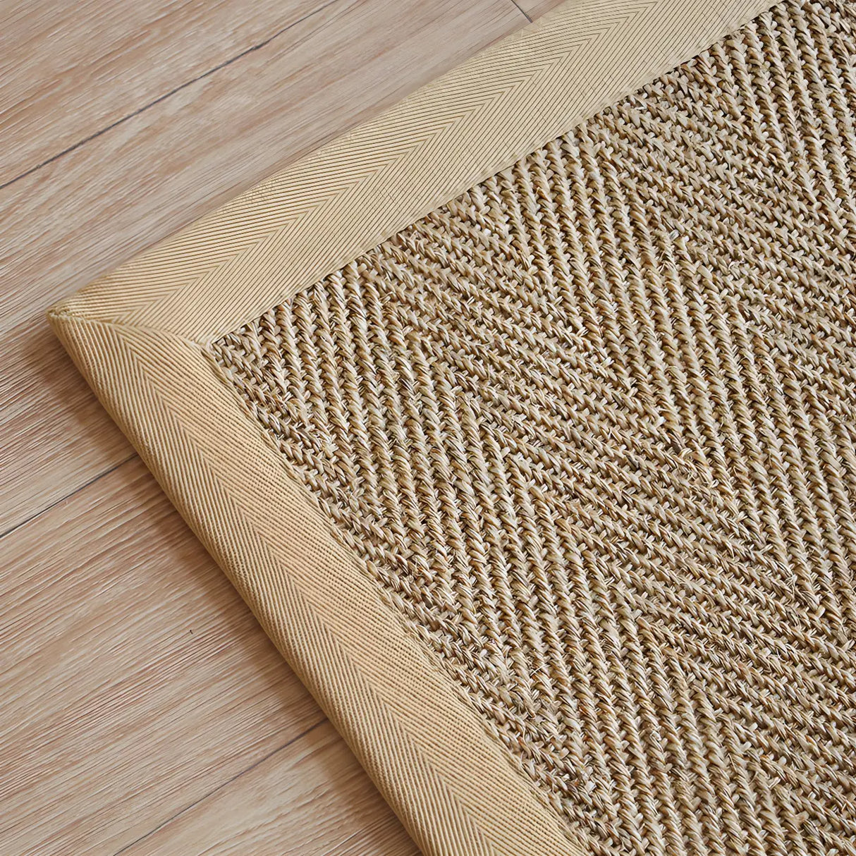 Rustic Sisal Woven Striped Multi-Color Indoor Rug Image - 2