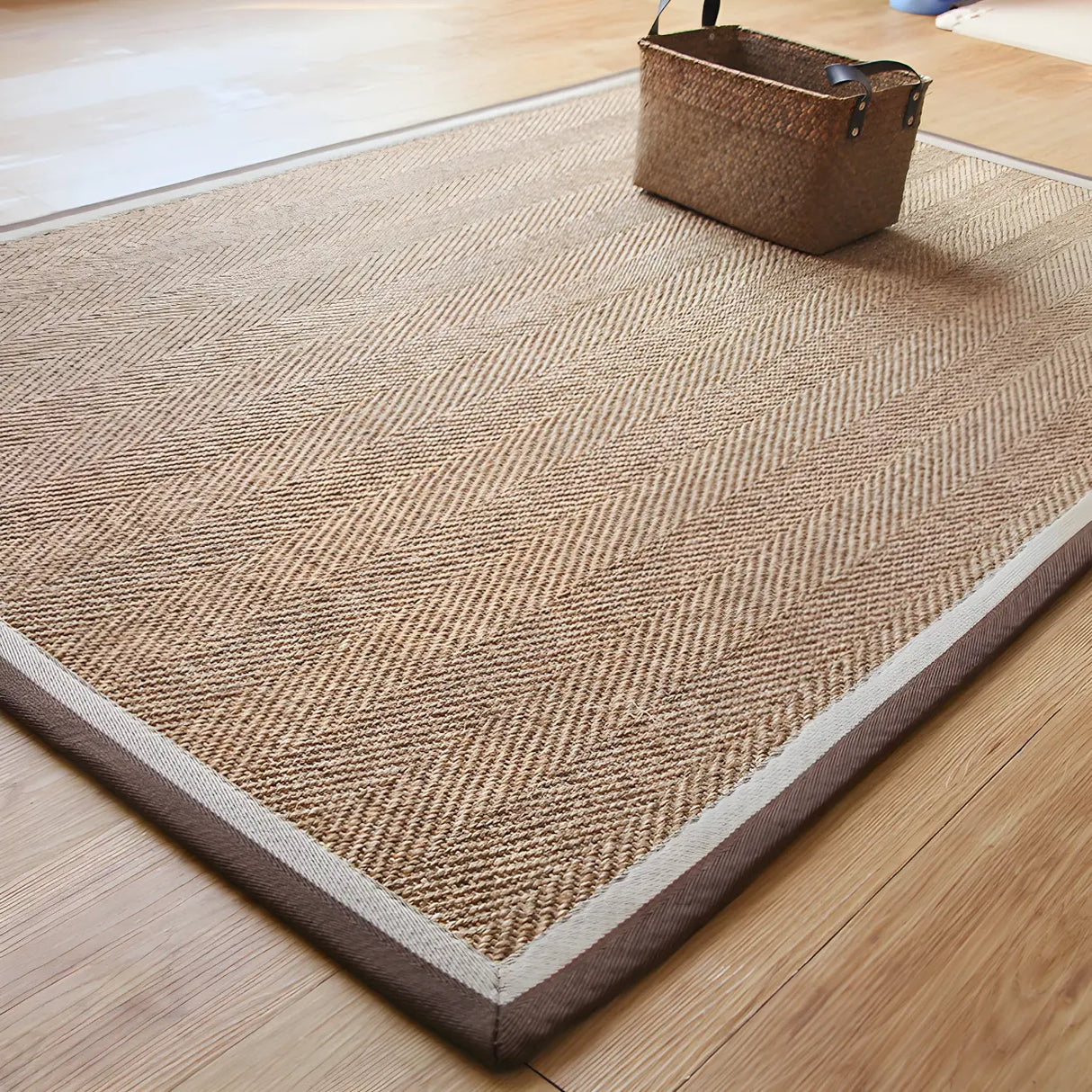 Rustic Sisal Woven Striped Multi-Color Indoor Rug Image - 4