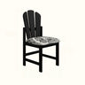 Rustic Slatted Back Pattern Cushion Wood Dining Chair Image - 2