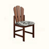 Rustic Slatted Back Pattern Cushion Wood Dining Chair Image - 3