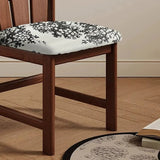 Rustic Slatted Back Pattern Cushion Wood Dining Chair Image - 9