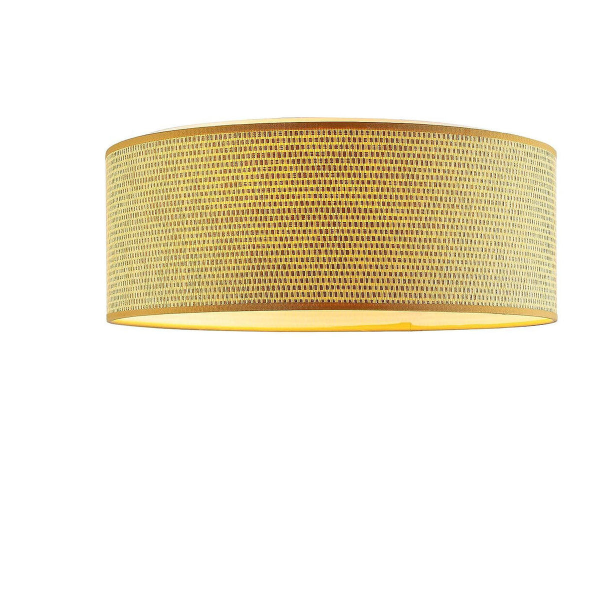 Rustic Small Cylinder Fabric Flush Mount Ceiling Light Image - 3