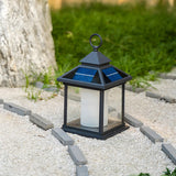 Rustic Solar Lantern Black Outdoor Garden Decor Lamp Image - 11