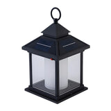 Rustic Solar Lantern Black Outdoor Garden Decor Lamp Image - 5