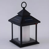 Rustic Solar Lantern Black Outdoor Garden Decor Lamp Image - 7