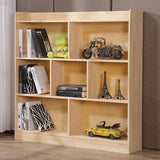 Rustic Solid Wood Closed Back Narrow Storage Bookcase Image - 10