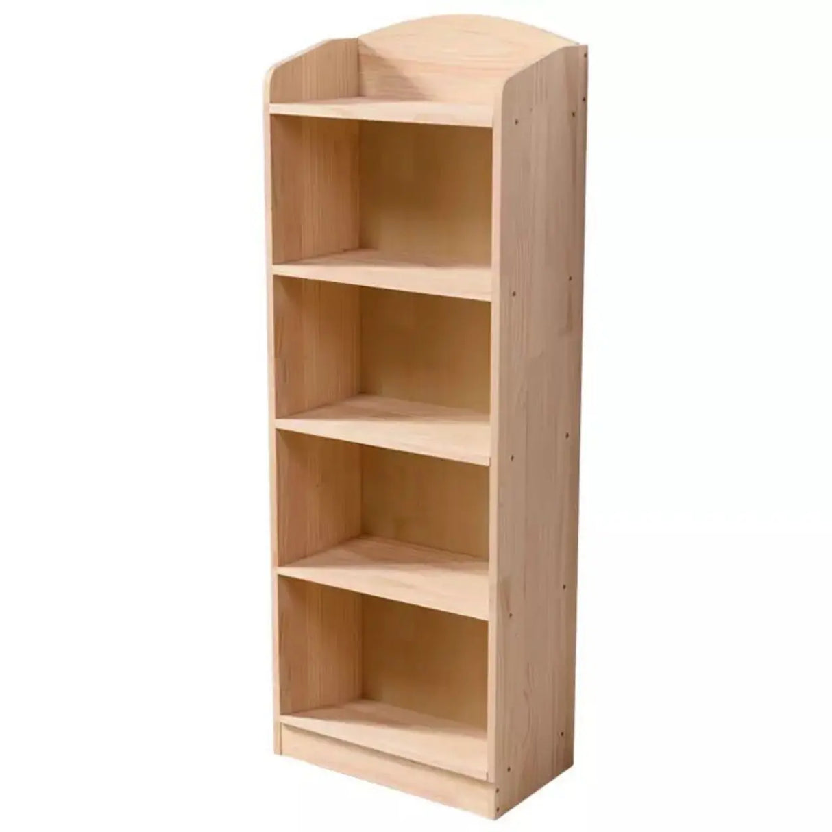 Rustic Solid Wood Closed Back Narrow Storage Bookcase Image - 11