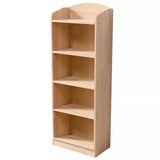 Rustic Solid Wood Closed Back Narrow Storage Bookcase Image - 11