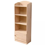 Rustic Solid Wood Closed Back Narrow Storage Bookcase Image - 12