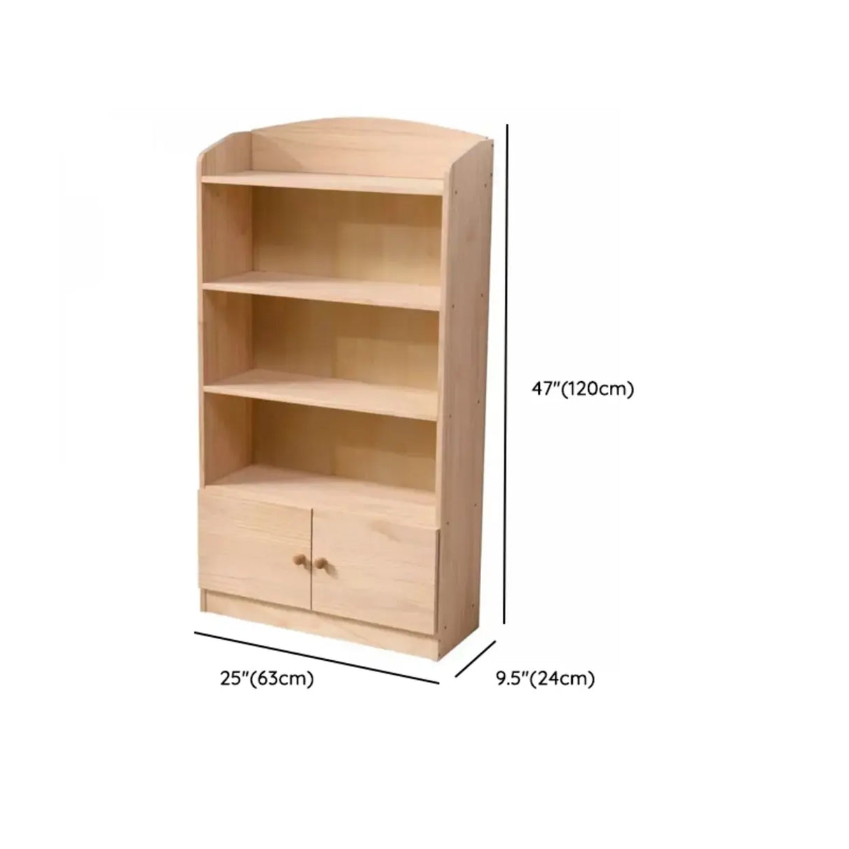 Rustic Solid Wood Closed Back Narrow Storage Bookcase Image - 18