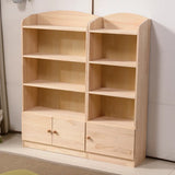 Rustic Solid Wood Closed Back Narrow Storage Bookcase Image - 2