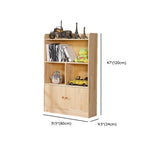 Rustic Solid Wood Closed Back Narrow Storage Bookcase Image - 20