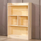 Rustic Solid Wood Closed Back Narrow Storage Bookcase Image - 3
