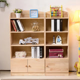 Rustic Solid Wood Closed Back Narrow Storage Bookcase Image - 4