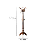 Rustic Spiral Solid Wood Brown Hooks Freestanding Hall Tree Image - 15
