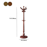Rustic Spiral Solid Wood Brown Hooks Freestanding Hall Tree Image - 18