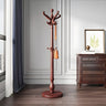 Rustic Spiral Solid Wood Brown Hooks Freestanding Hall Tree Image - 3