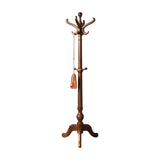 Rustic Spiral Solid Wood Brown Hooks Freestanding Hall Tree Image - 5