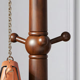 Rustic Spiral Solid Wood Brown Hooks Freestanding Hall Tree Image - 8