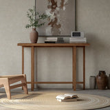 Rustic Stain Resistant Solid Wood Entryway Console Table Image - 1