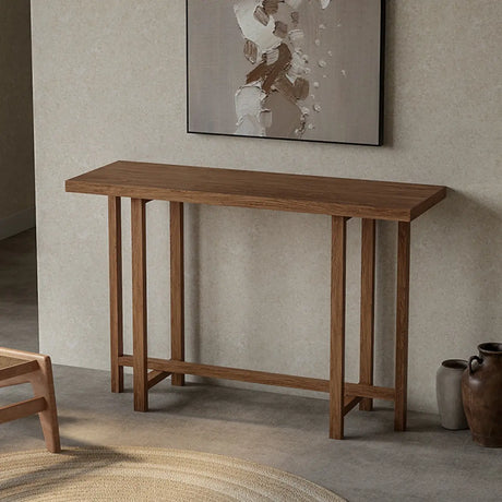 Rustic Stain Resistant Solid Wood Entryway Console Table Image - 2