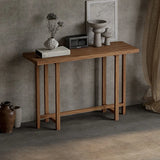 Rustic Stain Resistant Solid Wood Entryway Console Table Image - 3