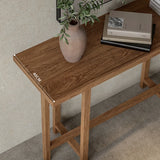 Rustic Stain Resistant Solid Wood Entryway Console Table Image - 5