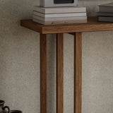 Rustic Stain Resistant Solid Wood Entryway Console Table Image - 8