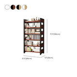 Rustic Steel Natural Wood Shelf Open Back Bookshelf Image - 21