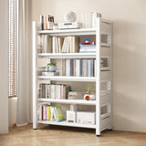Rustic Steel Natural Wood Shelf Open Back Bookshelf Image - 5