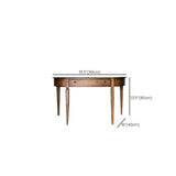 Rustic Storage Half-Moon Wooden Brown Console Table Image - 13