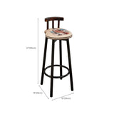 Rustic Swivel Multiple Colour Fabric Round Bar Stool Image - 14