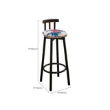 Rustic Swivel Multiple Colour Fabric Round Bar Stool Image - 15