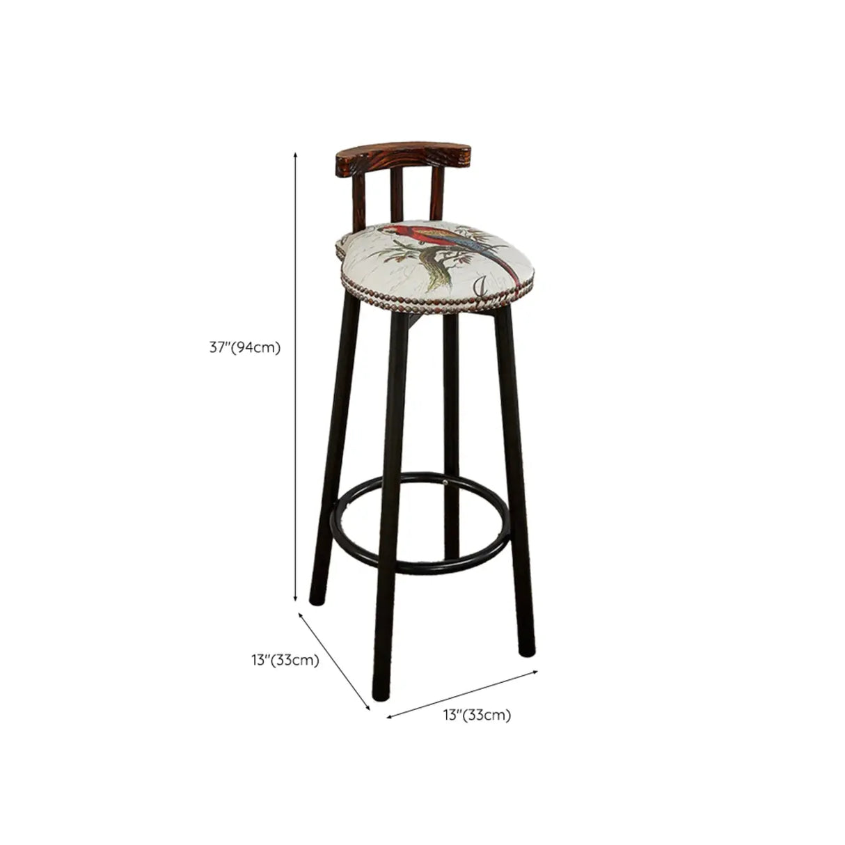 Rustic Swivel Multiple Colour Fabric Round Bar Stool Image - 16