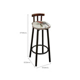 Rustic Swivel Multiple Colour Fabric Round Bar Stool Image - 16