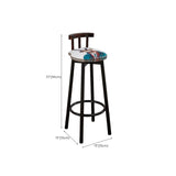 Rustic Swivel Multiple Colour Fabric Round Bar Stool Image - 17