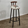 Rustic Swivel Multiple Colour Fabric Round Bar Stool Image - 1