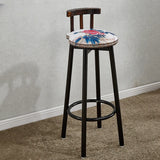 Rustic Swivel Multiple Colour Fabric Round Bar Stool Image - 4