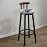 Rustic Swivel Multiple Colour Fabric Round Bar Stool Image - 4