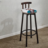 Rustic Swivel Multiple Colour Fabric Round Bar Stool Image - 5