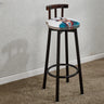 Rustic Swivel Multiple Colour Fabric Round Bar Stool Image - 5