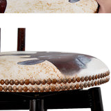 Rustic Swivel Multiple Colour Fabric Round Bar Stool Image - 6